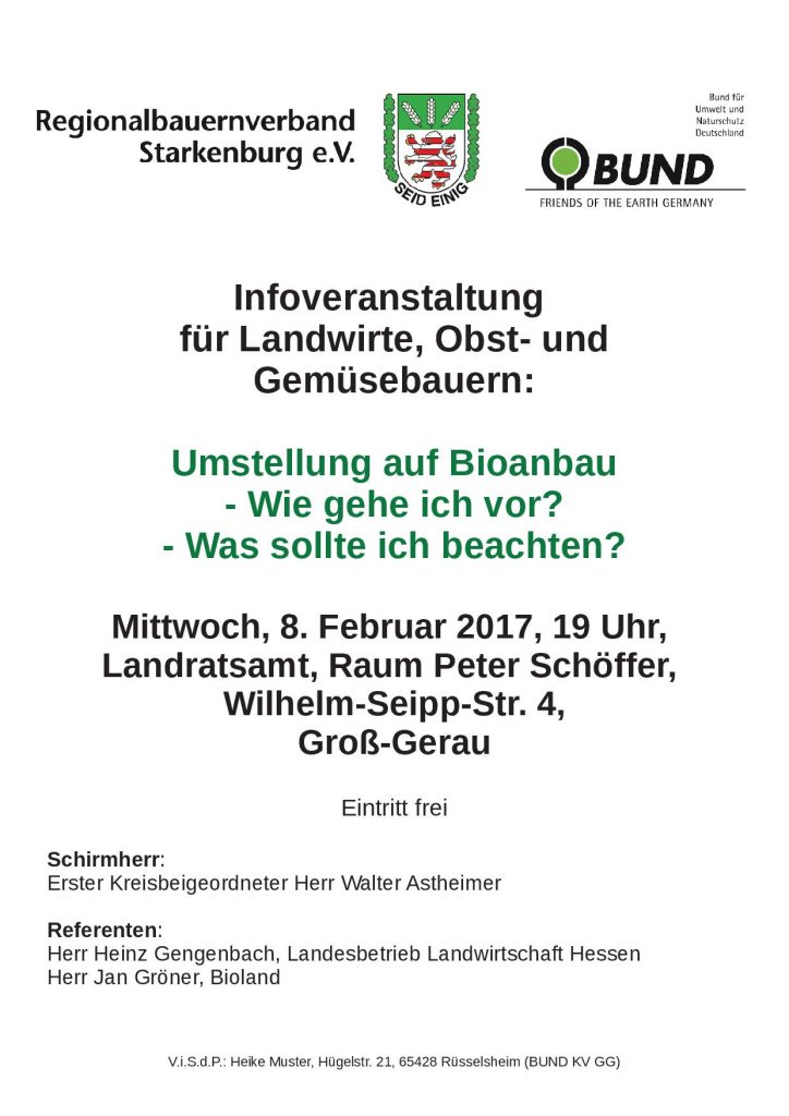 "Umstellung auf Bioanbau" Infoveranstaltung