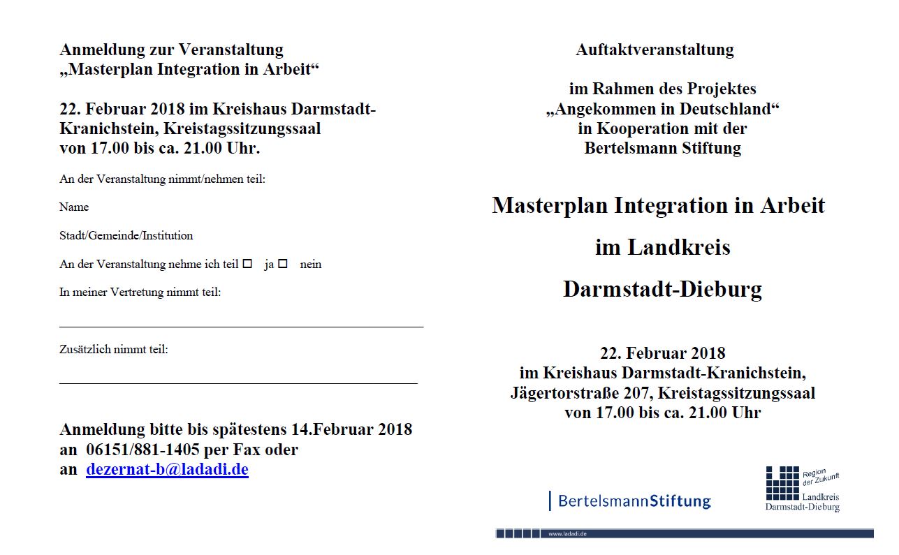 Auftaktveranstaltung "Masterplan Integration in Arbeit" Landkreis Darmstadt-Dieburg
