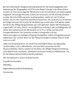 Offener Brief von Dr. Willi Billau an Bundeskanzlerin Angela Merkel zum geplanten Agrarpaket