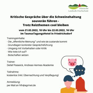 Kritische Gespräche über die Schweinehaltung souverän führen - Trotz Reizthemen cool bleiben