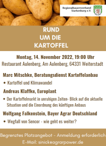 Einladung zur RBV-Veranstaltung "Rund um die Kartoffel"